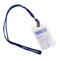 Бейдж Buromax вертикальний, 64 х 108 мм, зі шнурком на кліпі (BM.5413)