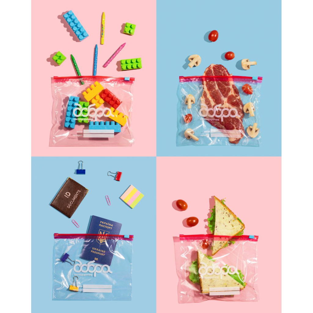 Пакети з застібкою Добра Господарочка Для зберігання та заморозки 1 л 10 шт. (4820086523240)