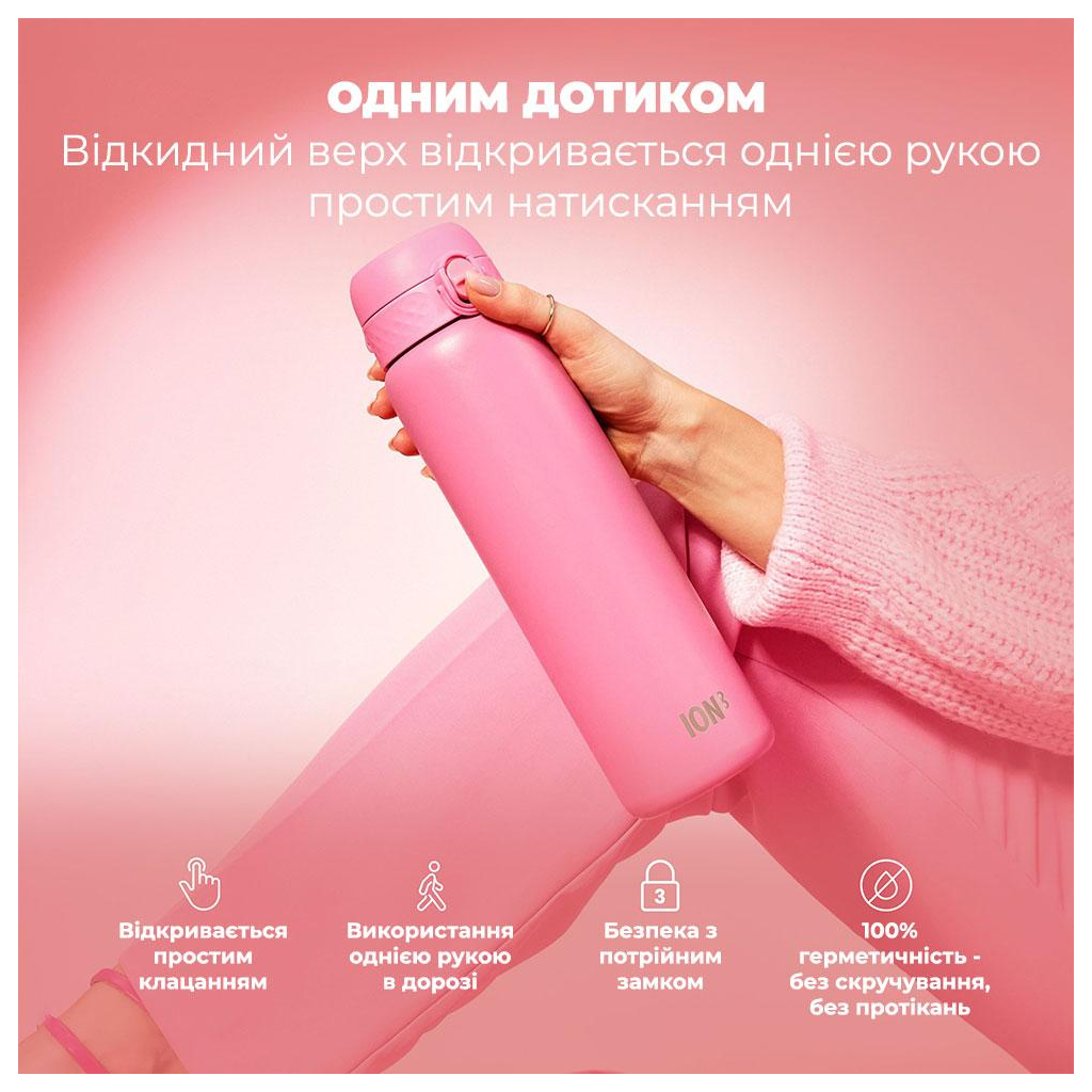Пляшка для води ION8 OneTouch Vacuum Insulated 920 мл Rose Bloom (I8TS1000ROSEB)