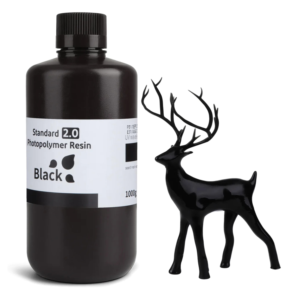 Фотополімерна смола ELEGOO Resin, Standard 2.0 1кг, black (50.103.0063) Фотополімерна смола ELEGOO Resin, Standard 2.0 1кг, black (50.103.0063)