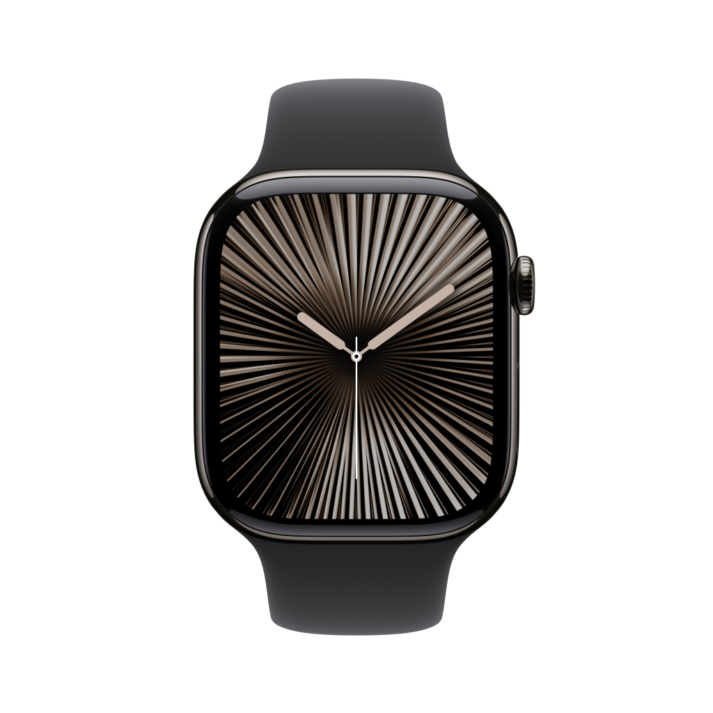 Смарт-годинник Apple Watch Series 10 GPS + Cellular 46mm Slate Titanium Case with Black Sport Band - S/M (MWYD3QH/A)