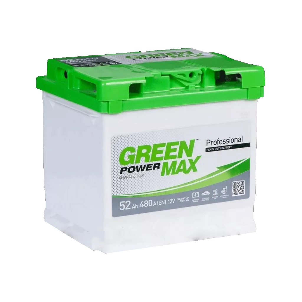 Акумулятор автомобільний GREEN POWER MAX 52Ah Ев (-/+) (000022374) Акумулятор автомобільний GREEN POWER MAX 52Ah Ев (-/+) (000022374)