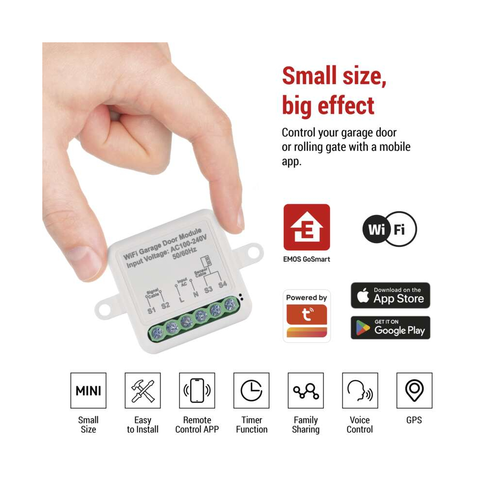 Модуль управління розумним будинком EMOS Smart Garage Door Control Module H5111 WiFi (H5111)