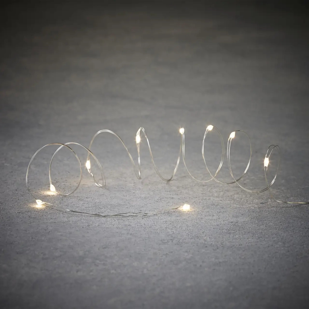 Гірлянда Luca Lighting струна, 1 м, класична біла, 10 LED 2xCR2032 (8718861660623)