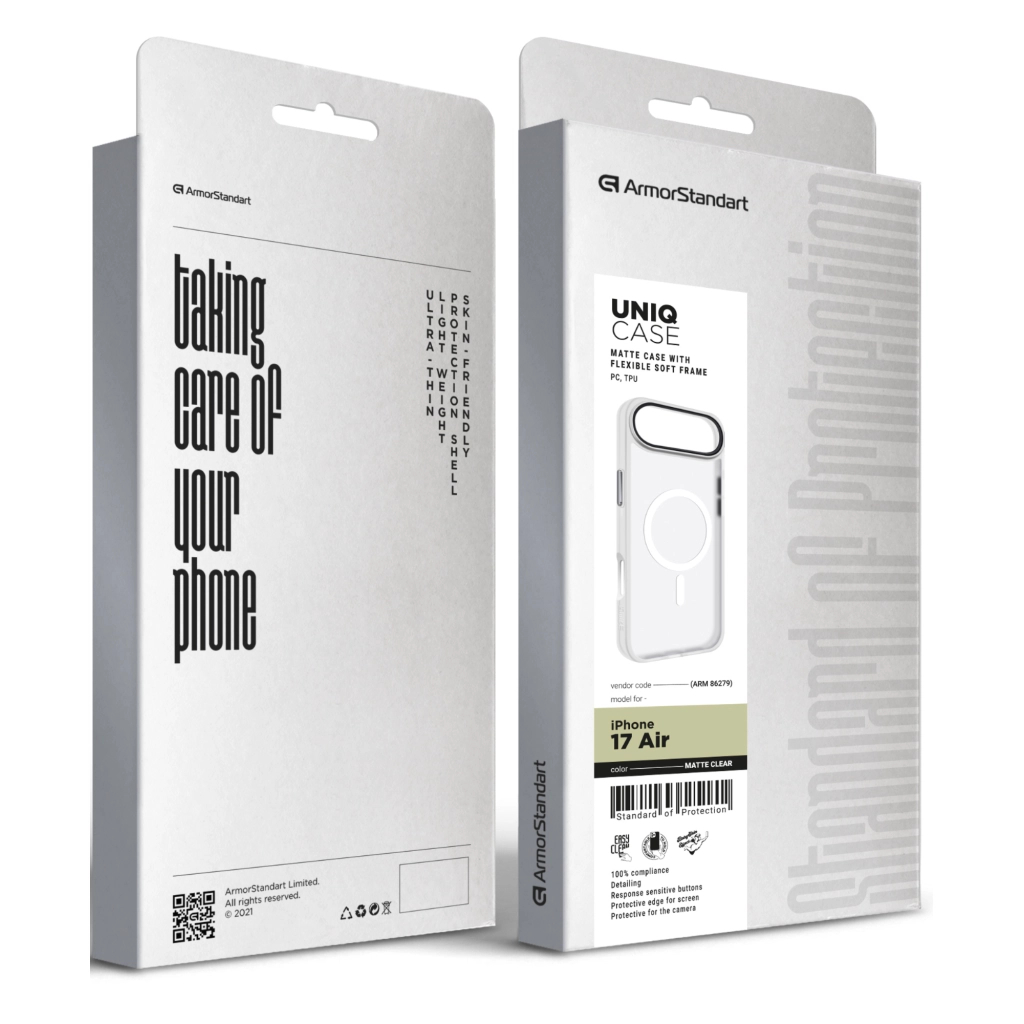 Чохол до мобільного телефона Armorstandart Uniq MagCase Apple iPhone 17 Air Matte Clear (ARM86279)