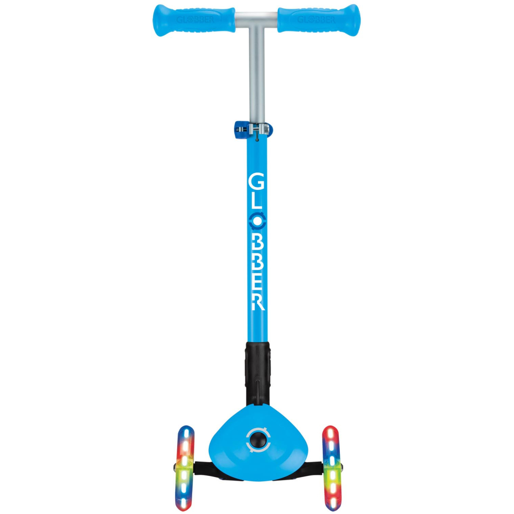 Самокат Globber серії Primo Foldable Lights блакитний Колеса з підсвічуванням (432-101-3) Самокат Globber серії Primo Foldable Lights блакитний Колеса з підсвічуванням (432-101-3)