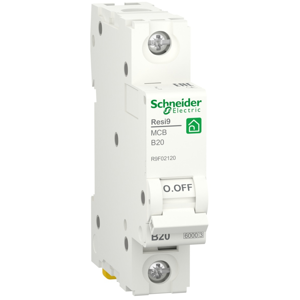 Автоматичний вимикач Schneider Electric RESI9 6kA 1P 20A (R9F02120)