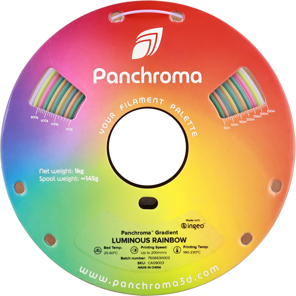 Пластик для 3D-принтера Polymaker PLA PANCHROMA GRADIENT 1,75mm 1kg LUMINOUS RAINBOW (CA09003)