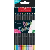 Colored pencils Faber-Castell Black Edition color pencils Neon + Pastel, three-sided. ebony, 12 colors (116410) (32083)