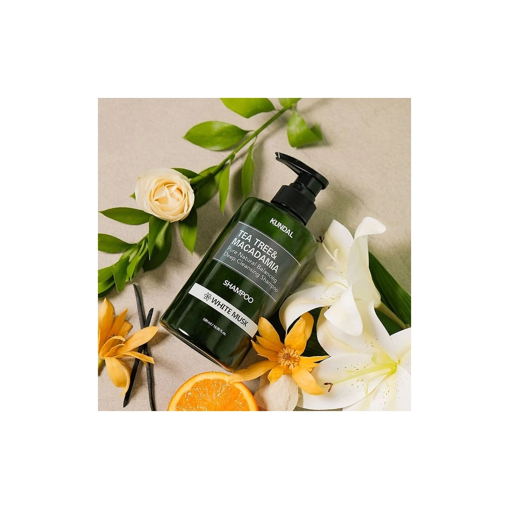 Шампунь Kundal Tea Tree & Macadamia Deep Cleansing Shampoo White Musk 500 мл (8809693252800)