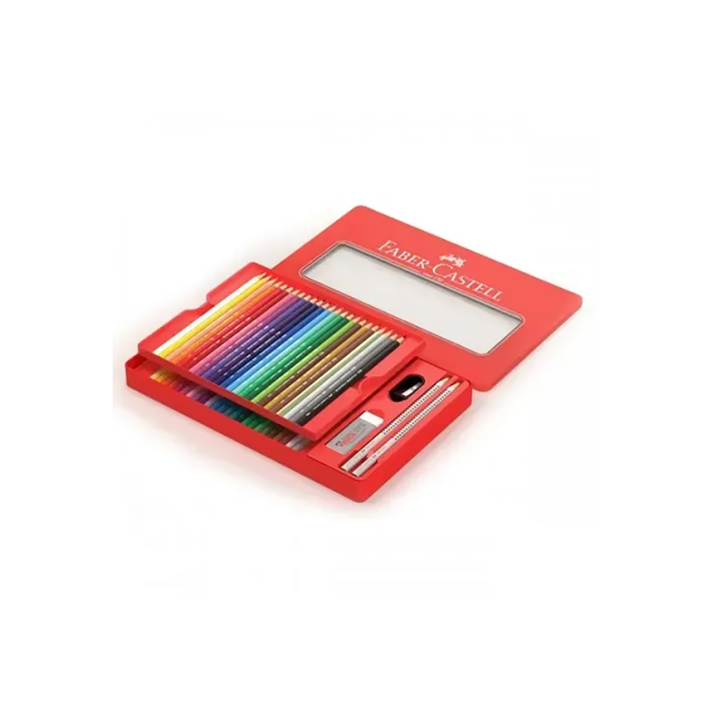 Олівці кольорові Faber-Castell Замок, 48 кольорів у металевій коробці з аксесуарами, 115888 (26174) Олівці кольорові Faber-Castell Замок, 48 кольорів у металевій коробці з аксесуарами, 115888 (26174)