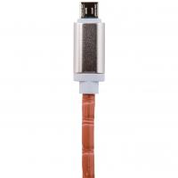 Дата кабель USB 2.0 AM to Micro 5P 1.0m P (кожа) розовый LogicPower (5134)