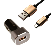 Зарядний пристрій Grand-X 12-24V, Quick Charge QС3.0, + cable USB -> Micro USB, Cu, 2. (CH27BM)