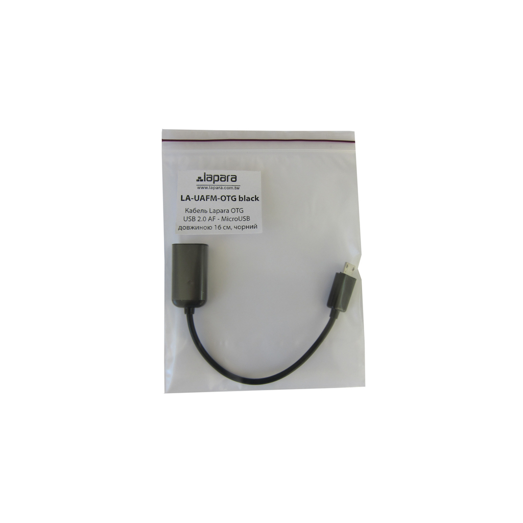 Перехідник OTG USB 2.0 AF to Micro 5P 0.16m Lapara (LA-UAFM-OTG black) Перехідник OTG USB 2.0 AF to Micro 5P 0.16m Lapara (LA-UAFM-OTG black)