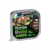 Паштет для котів Monge BWild Grain Free Wet Buffalo Large Breeds 100 г (8009470012850)