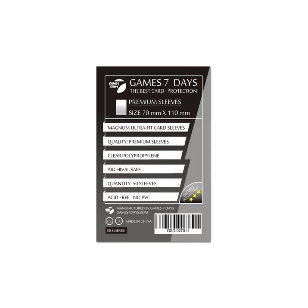 Протектор для карт Games 7 Days 70 х 110 мм, Magnum Ultra-Fit, 50 шт (PREMIUM) (GSD-027011)