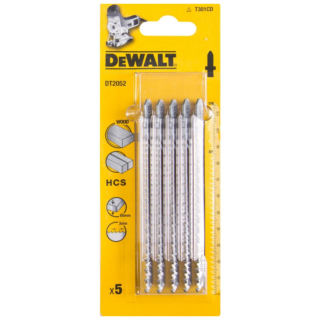 Полотно DeWALT для електролобзика, по деревині, фігурний, L=116, WL=87, 3 мм, 5 шт (DT2052) Полотно DeWALT для електролобзика, по деревині, фігурний, L=116, WL=87, 3 мм, 5 шт (DT2052)