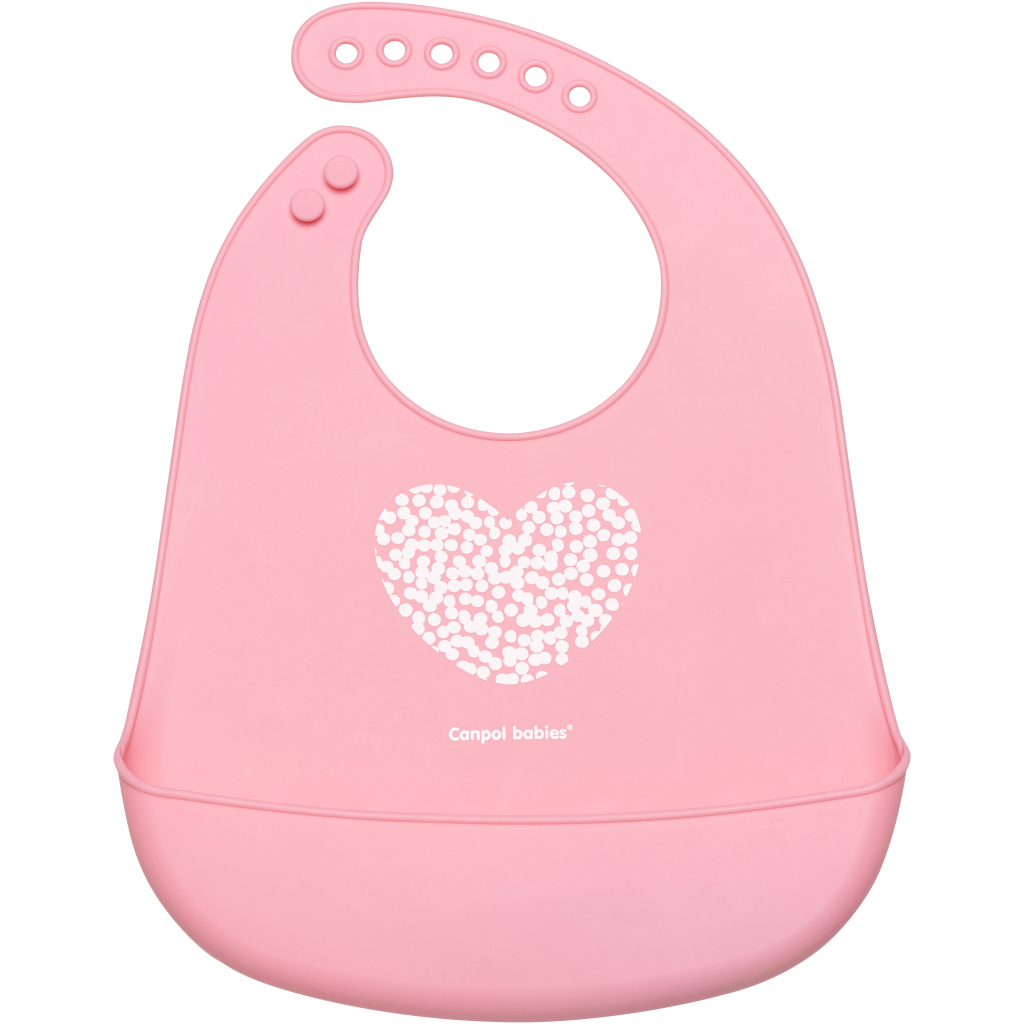 Слинявчик Canpol babies Pastel силіконовий з кишенькою рожевий (74/024_pin)