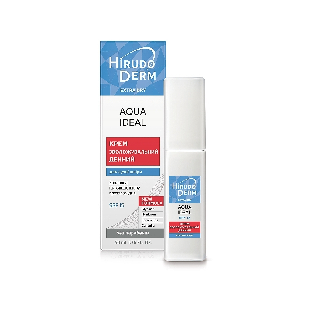 Крем для обличчя Біокон Hirudo Derm Extra Dry Aqua Ideal Зволожувальний денний 50 мл (4820008319036)