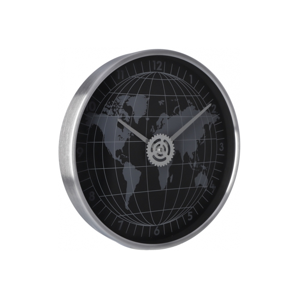 Настінний годинник Optima World металевий, чорний (O52092)