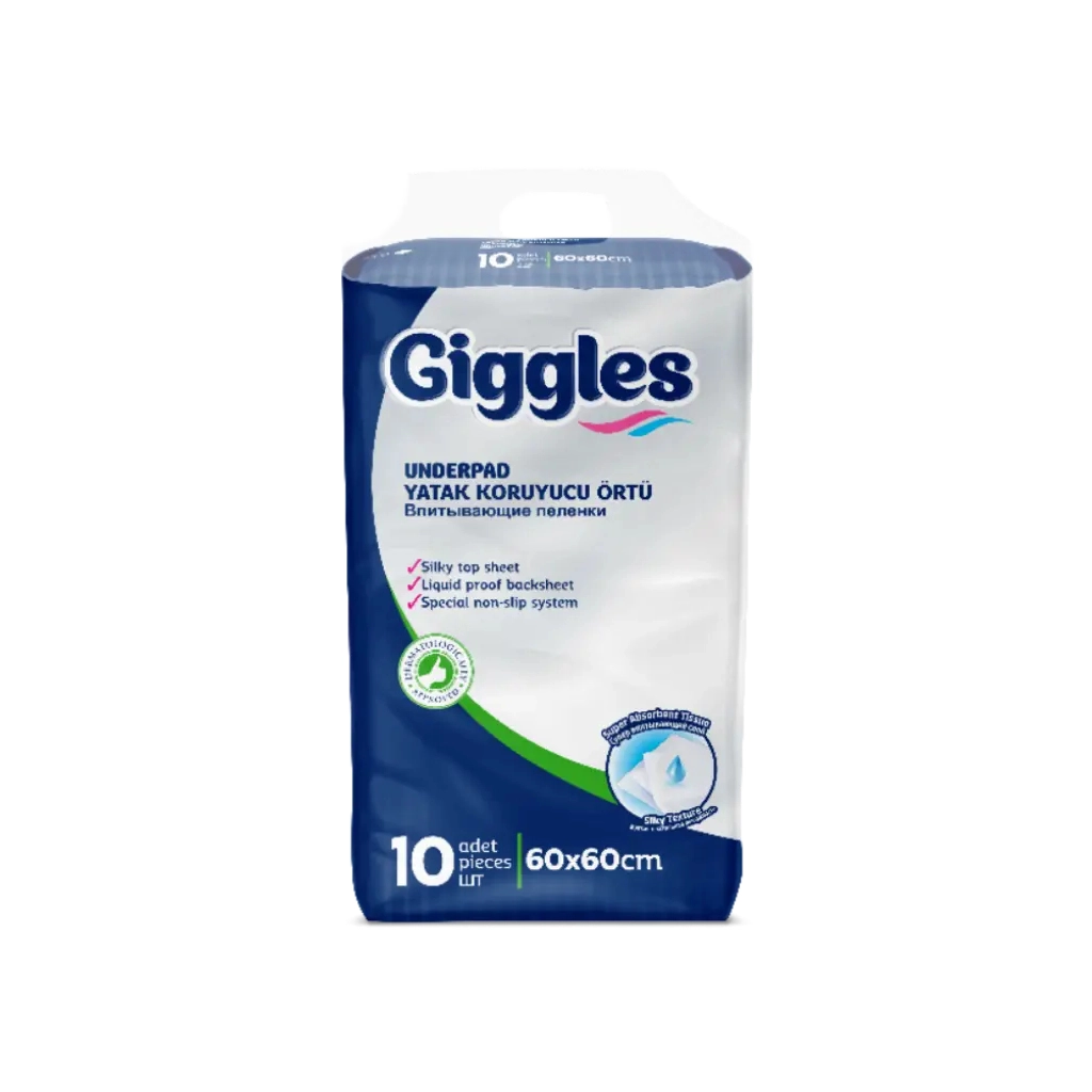 Пелюшки для малюків Giggles 60х60 см 10 шт (8680131205042)