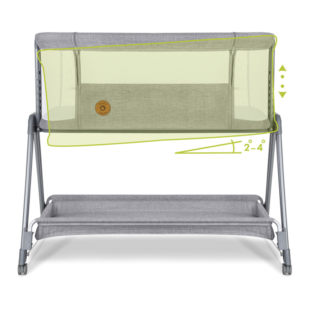 Ліжечко Lionelo приставне Luna Grey Concrete (LO-LUNA GREY CONCRETE)