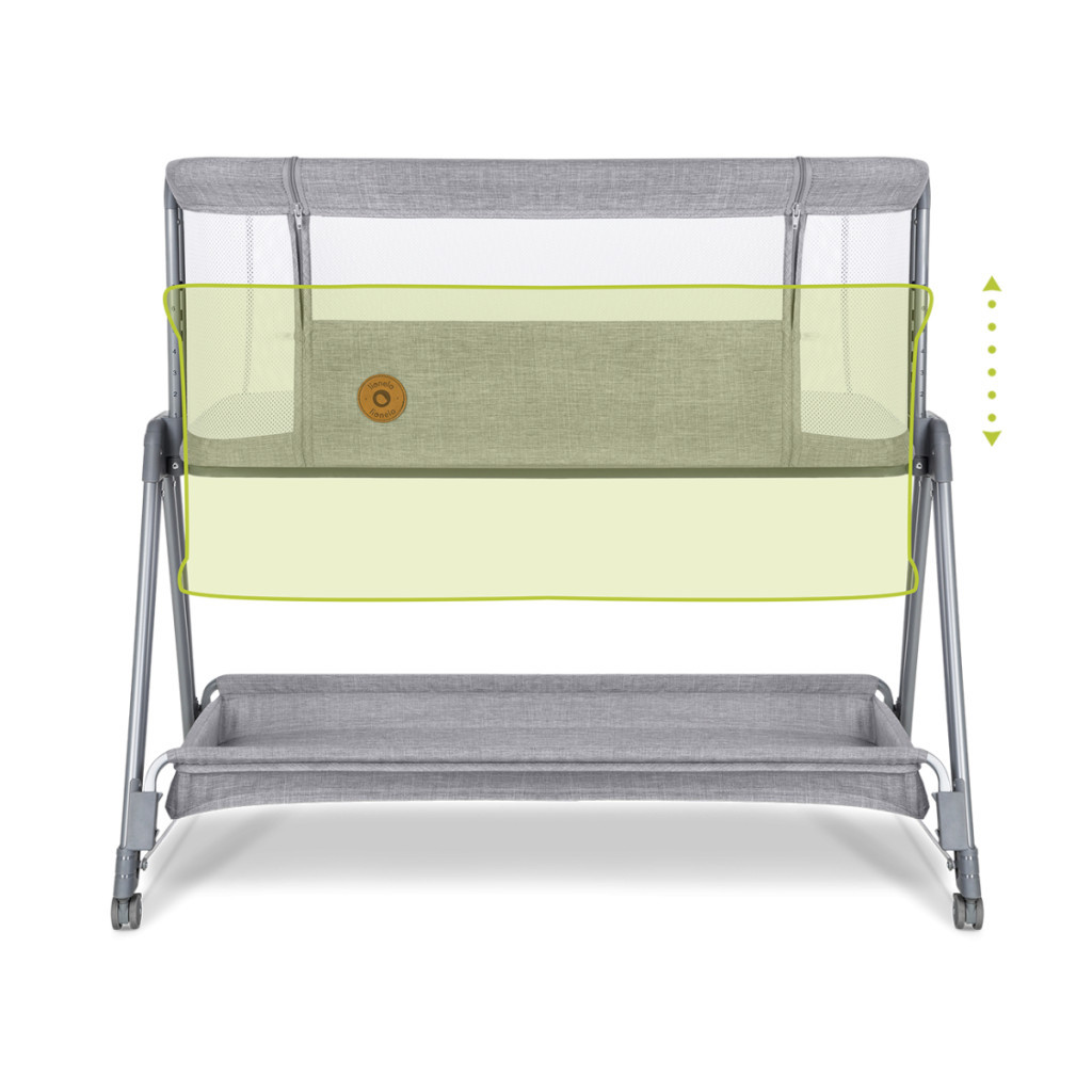 Ліжечко Lionelo приставне Luna Grey Concrete (LO-LUNA GREY CONCRETE)