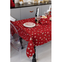 Provence tablecloth Bells on red 136x136 cm (036856)