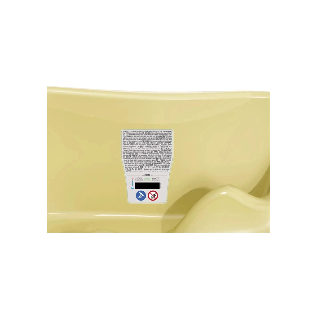 Ванночка Ok Baby Onda з анатомічною гіркою і термодатчиком, жовтий (38231300)