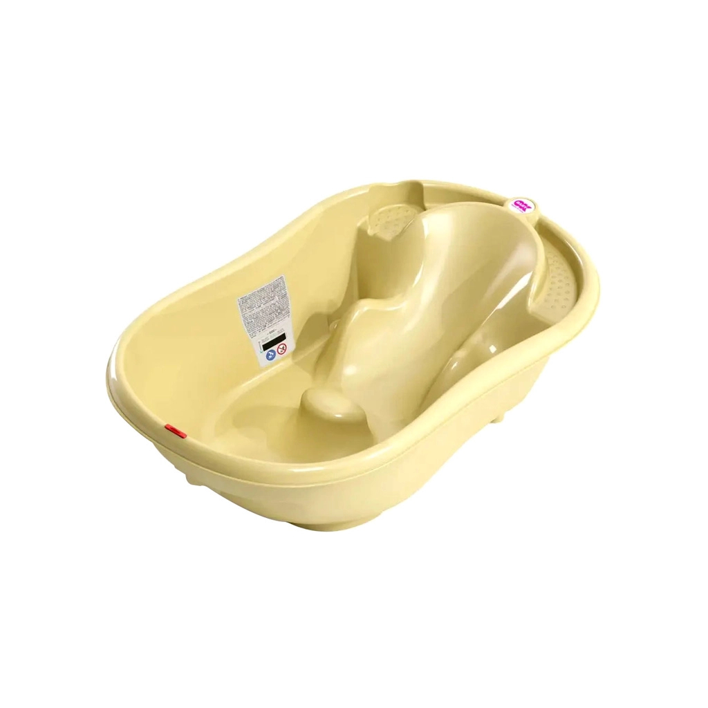 Ванночка Ok Baby Onda з анатомічною гіркою і термодатчиком, жовтий (38231300)