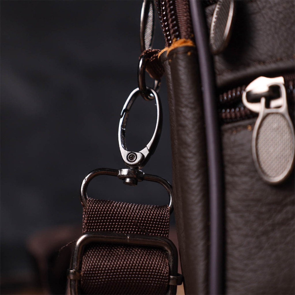 Сумка Vintage На пояс з натуральної шкіри Коричнева (21482)