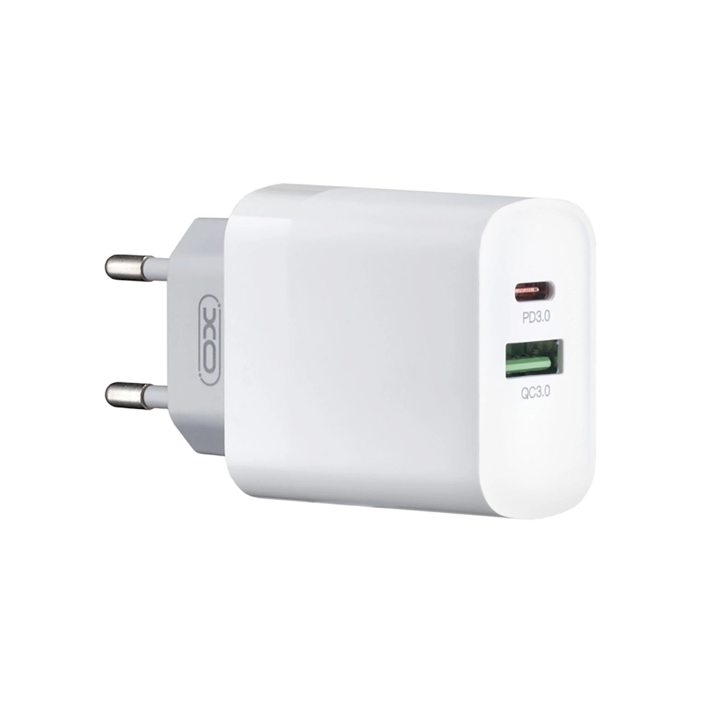 Зарядний пристрій XO L64 USB-A + USB-C 18W White (L64.white)
