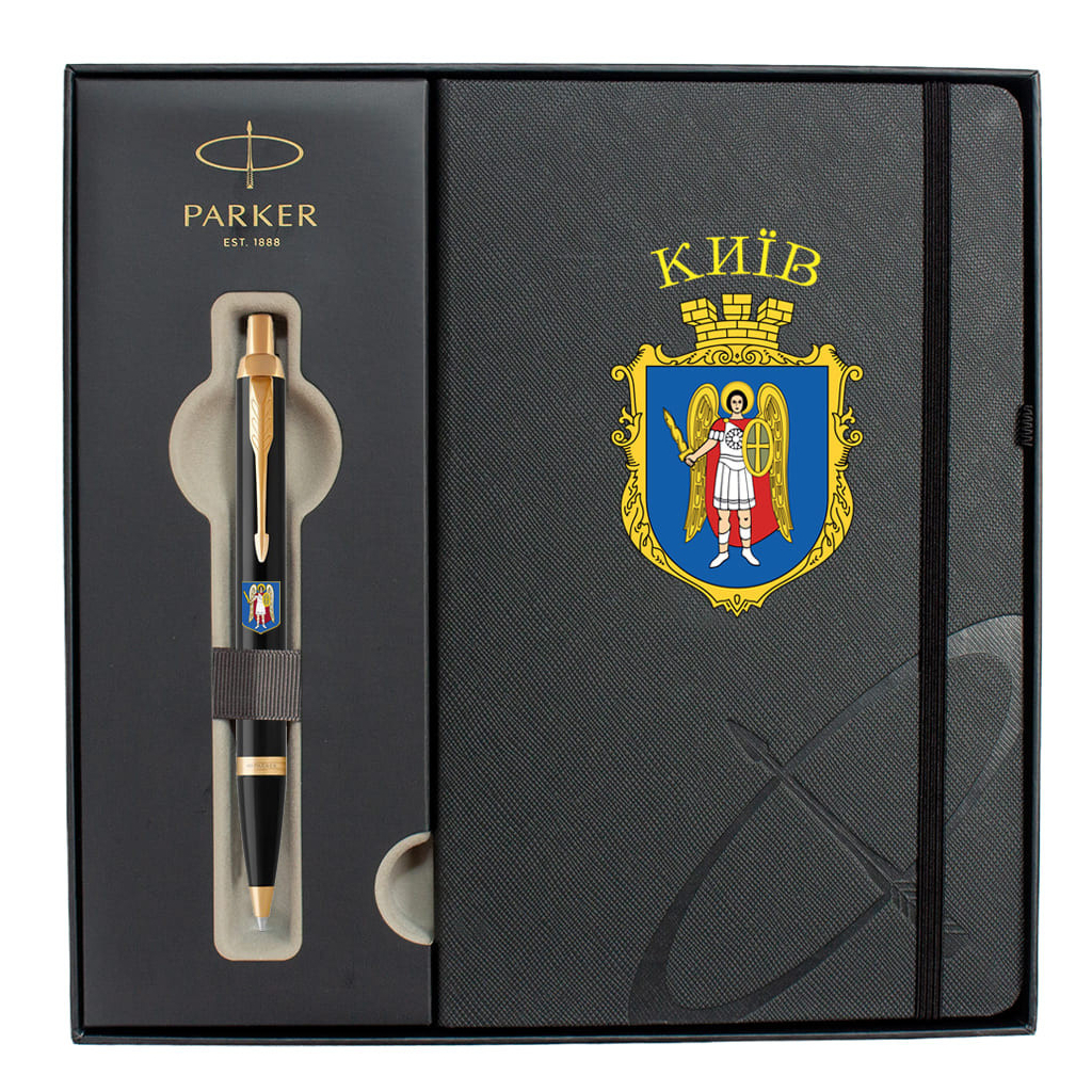 Ручка кулькова Parker IM 17 CITY Black GT BP Герб Києва + блокнот Parker + подар.упак. GIFT24 (22032b24_C0010u) Ручка кулькова Parker IM 17 CITY Black GT BP Герб Києва + блокнот Parker + подар.упак. GIFT24 (22032b24_C0010u)