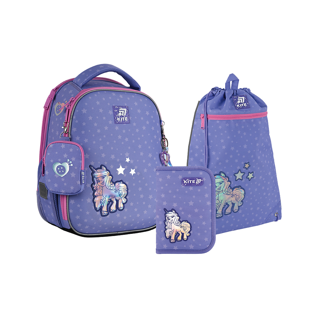 Шкільний набір Kite Education My Little Pony 555 (рюкзак, пенал, сумка) (SET_LP25-555S)