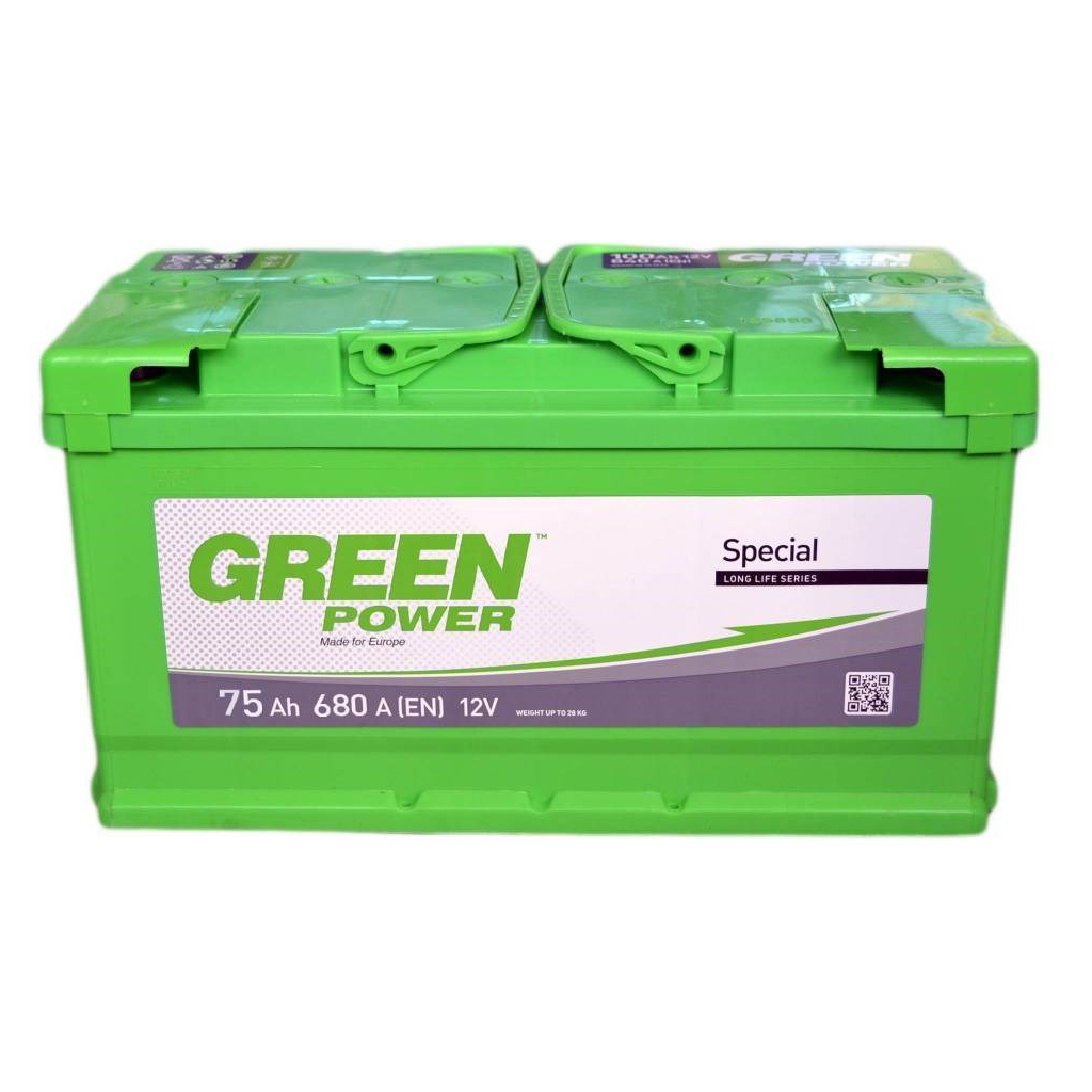 Акумулятор автомобільний GREEN POWER Standart 75Ah (+/-) (680EN) Акумулятор автомобільний GREEN POWER Standart 75Ah (+/-) (680EN)