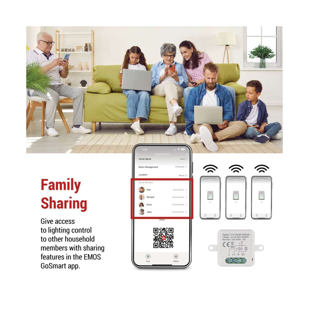 Модуль управління розумним будинком EMOS H5101 ZigBee 3.0 1-Channel (H5101)