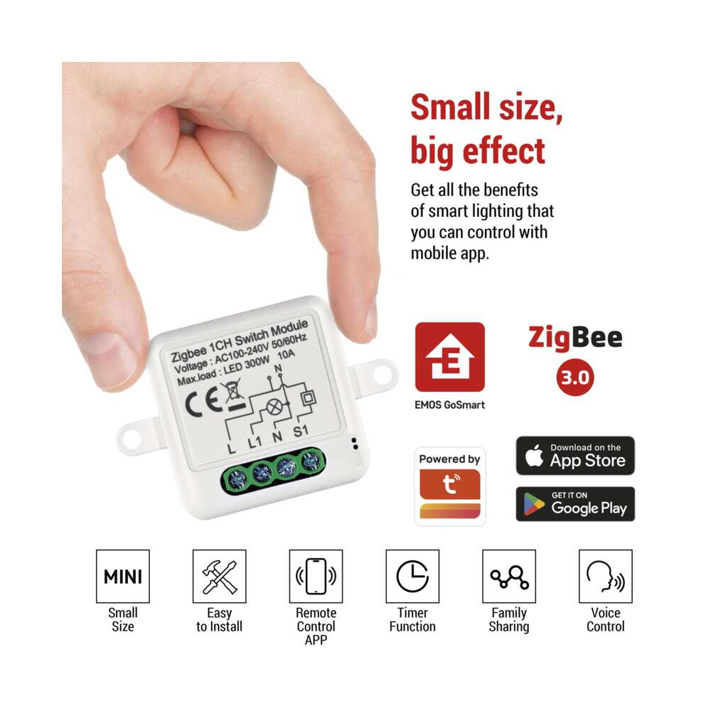 Модуль управління розумним будинком EMOS H5101 ZigBee 3.0 1-Channel (H5101)