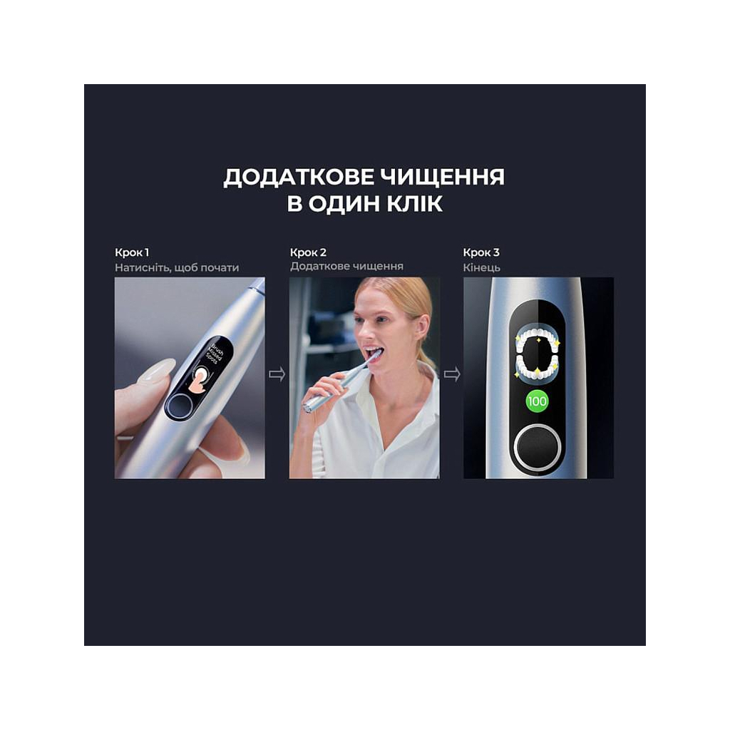 Електрична зубна щітка Oclean X Plus Pro Digital Silver (6970810556179)
