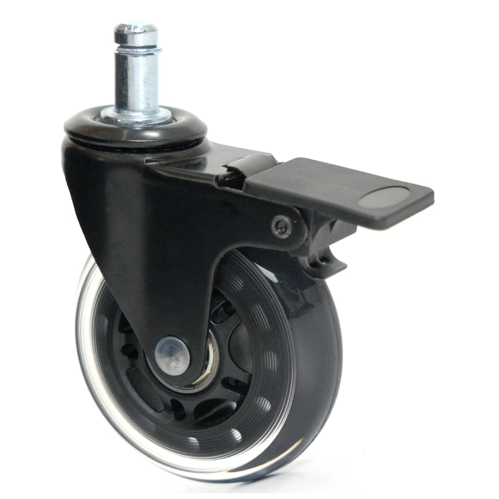 Ролик для крісла Аклас FI 11 безшумний зі стопором D-75, Прозорий (00166280)