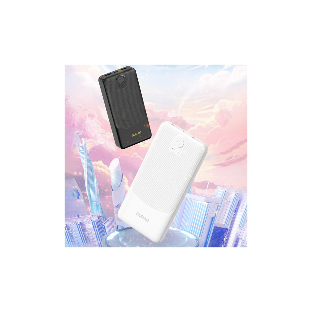 Повербанк Dudao 10000mAh K10 12W, 2*USB-A, USB-C(IN), Black (6977196682164)
