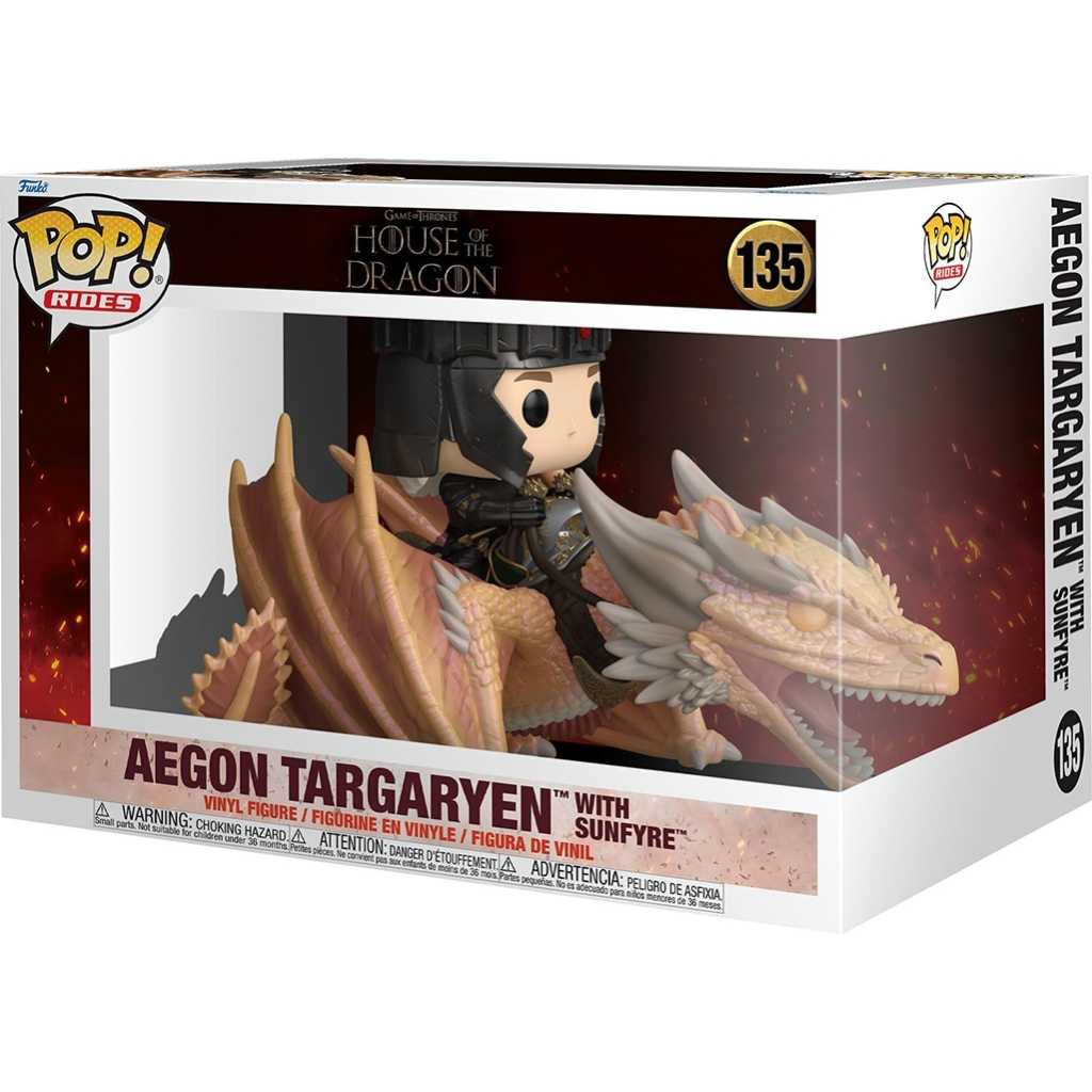 Фігурка Funko Pop Rides серії Дім Дракона S4 - Ейґон Тарґарієн і Сонцежар (83460)