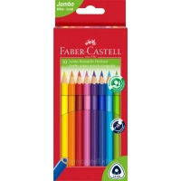 Colored pencils Faber-Castell JUMBO Triangular Junior, three-sided body, 10 colors (116510) (12390)