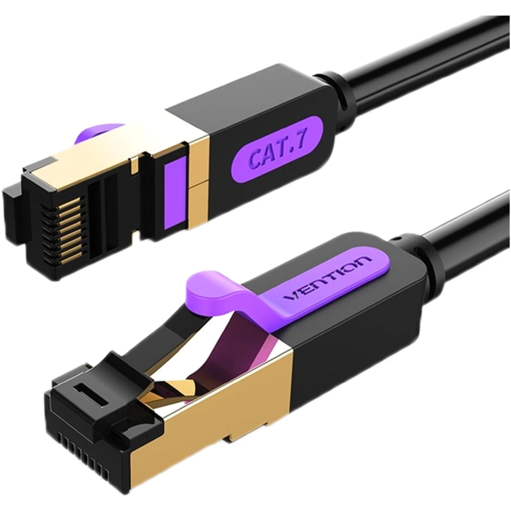 Патч-корд 3м, S/FTP cat 7 RJ-45 black Vention (ICDBI)