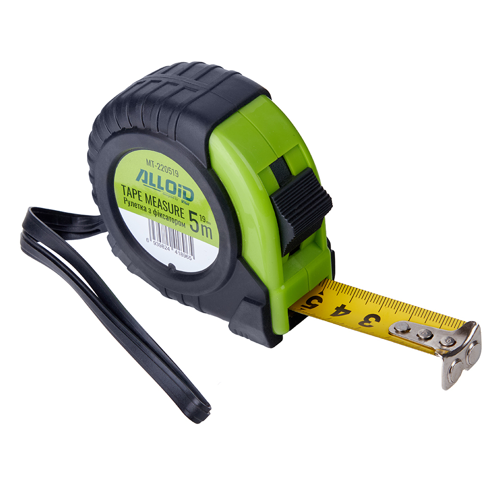 Рулетка Alloid Base, з фіксатором, 5м×19мм (MT-220519) Рулетка Alloid Base, з фіксатором, 5м×19мм (MT-220519)