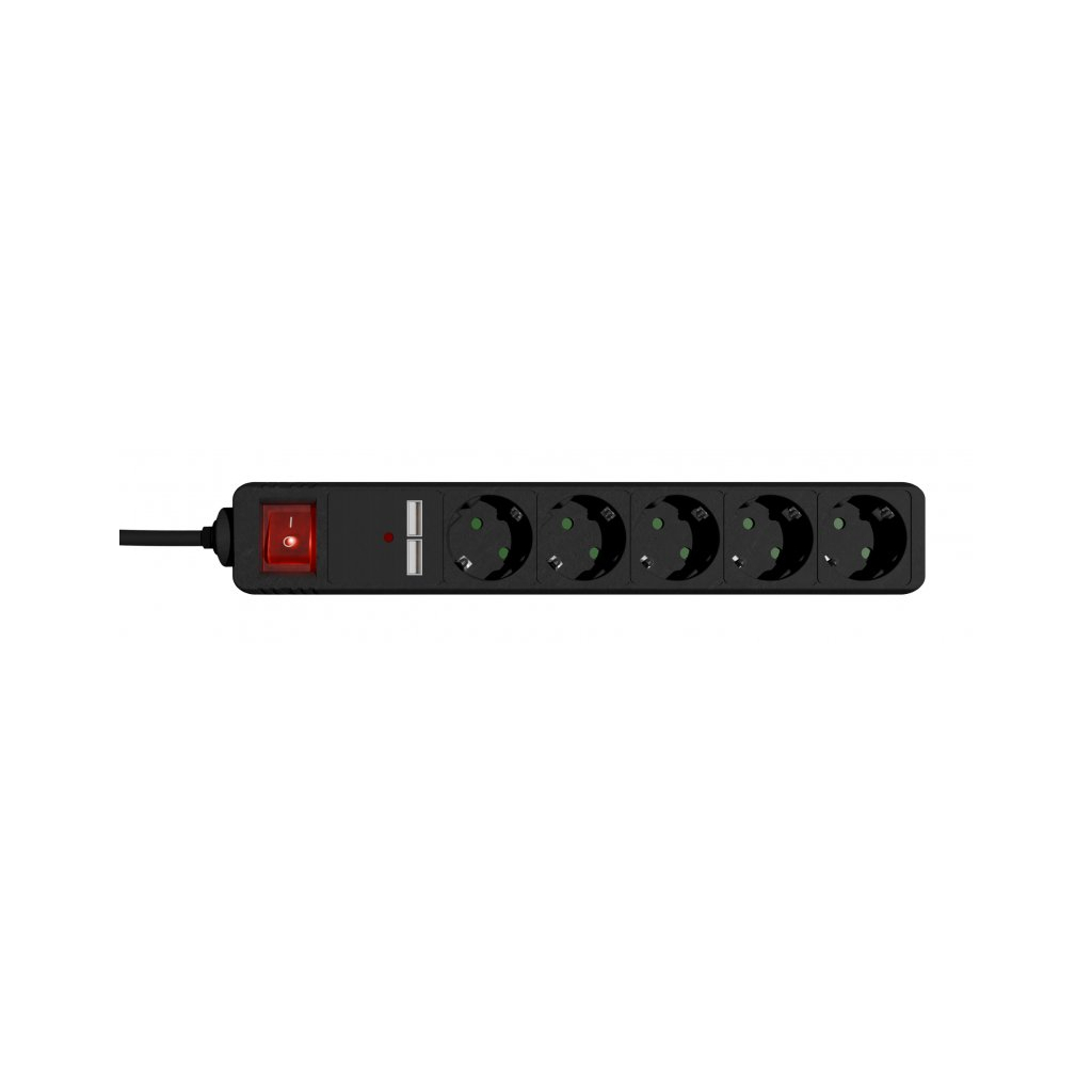 Мережевий фільтр живлення EnerGenie 5 розеток 1.5 м Black (SPG5-U2-5-02) Мережевий фільтр живлення EnerGenie 5 розеток 1.5 м Black (SPG5-U2-5-02)