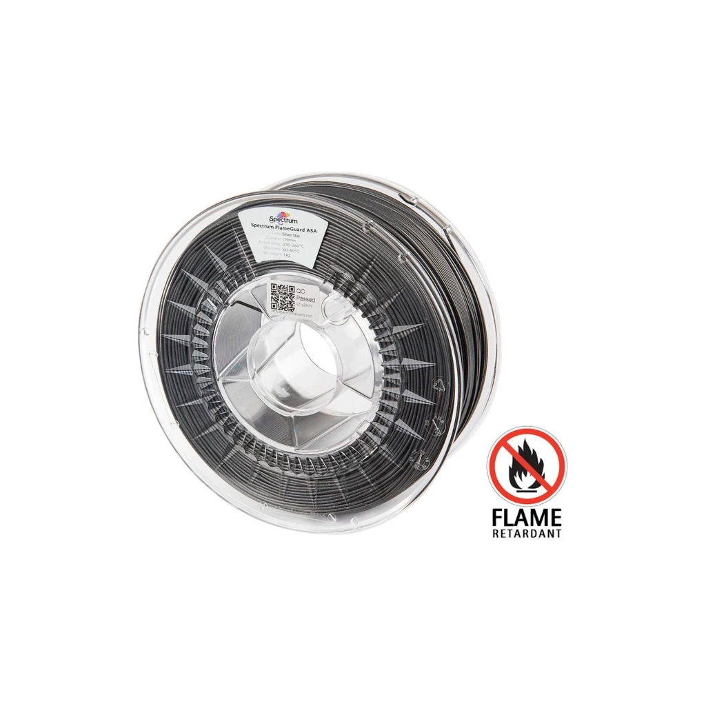 Пластик для 3D-принтера Spectrum ASA 275 FlameGuard 1.75mm 1kg Silver, Star (81446)