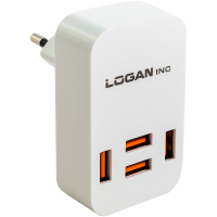Зарядний пристрій Logan Quad USB Wall Charger 5V 4A (CH-4 White)
