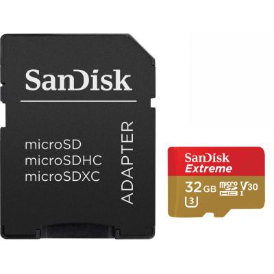 Карта пам'яті SanDisk 32GB microSD Class10 UHS-I V30 Extreme (SDSQXVF-032G-GN6MA)