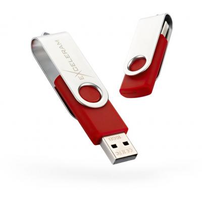 USB флеш накопичувач eXceleram 16GB P1 Series Silver/Red USB 2.0 (EXP1U2SIRE16)