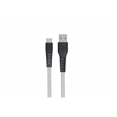 Дата кабель USB 2.0 AM to Type-C 1.0m Flat fabric urban, grey 2E (2E-CCTT-1MGR)